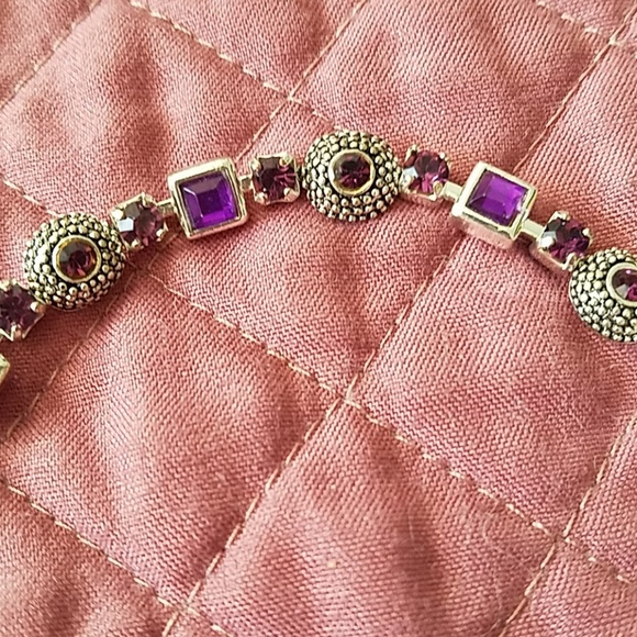 Vintage Silver Cross and Stone bracelet. - Picture 2 of 3